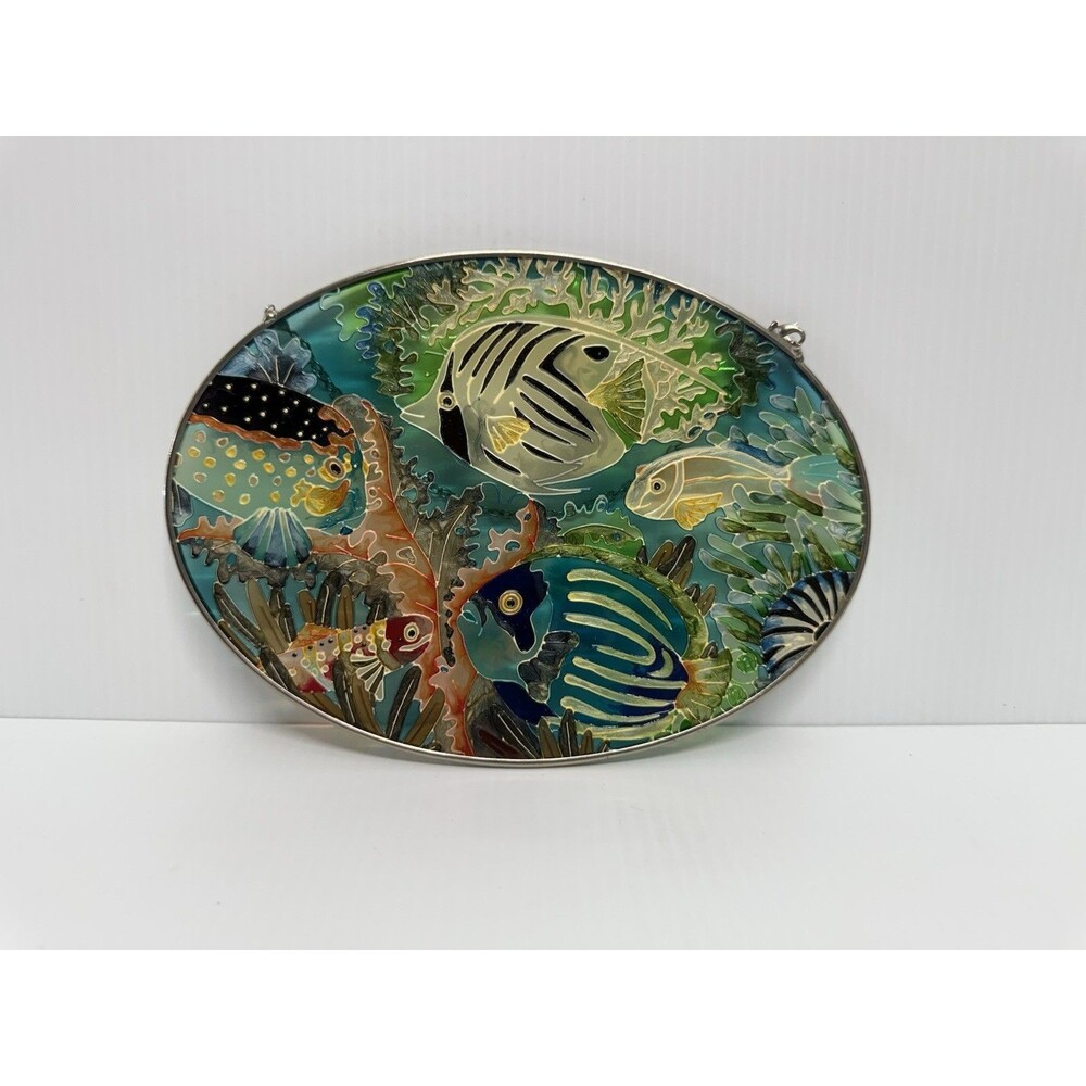 Amia Studios Denver Co. Handpainted Fish Stained Glass Suncatcher
